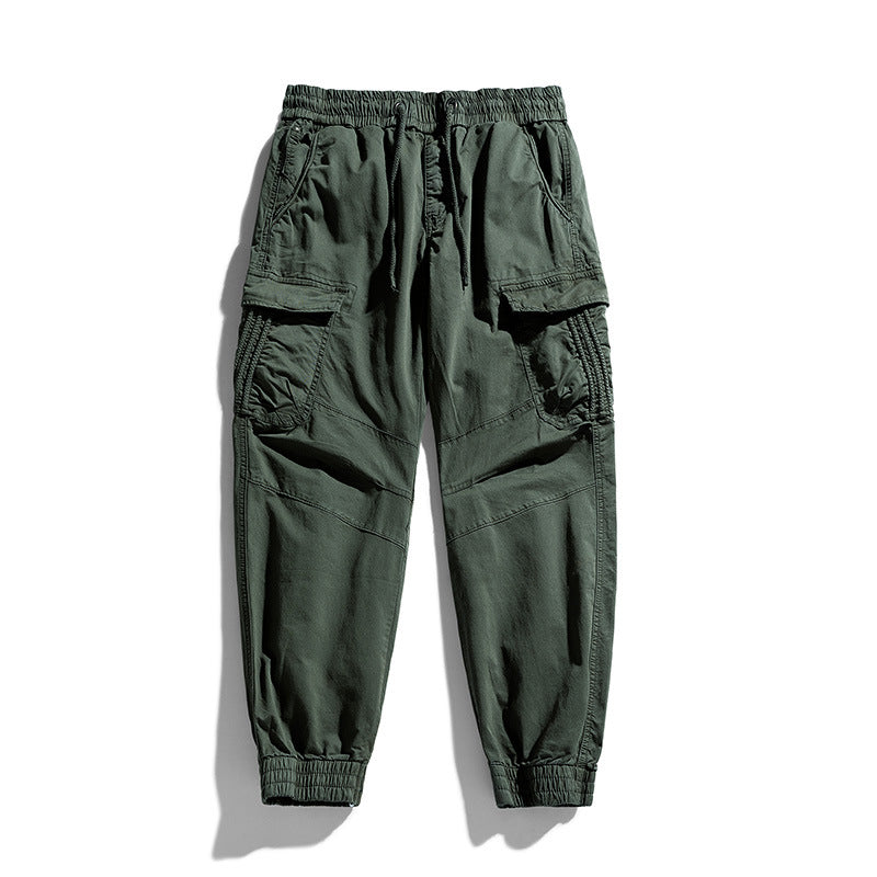 Herren Cargo-Joggerhose mit ergonomischen Kniepasse, elastischem Tunnelzugbund und großvolumigen Klappentaschen Drune