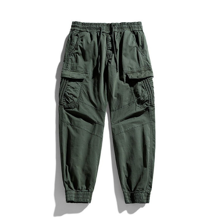 Herren Cargo-Joggerhose mit ergonomischen Kniepasse, elastischem Tunnelzugbund und großvolumigen Klappentaschen Drune