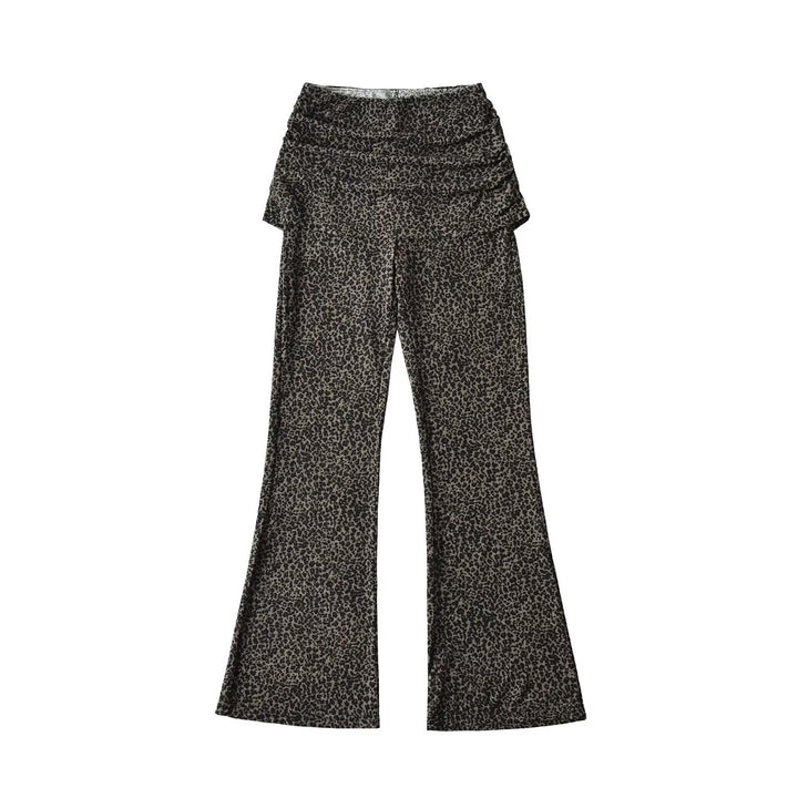 Damen High‑Waist Schlaghose mit gerafftem Hüftrock und ausgestelltem Bein Drune