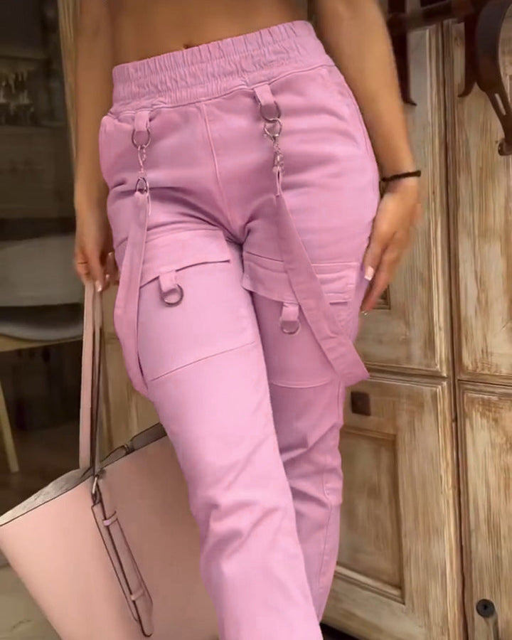 Damen Cargo-Hose mit praktischen Taschen und stylischem Gürtel Drune