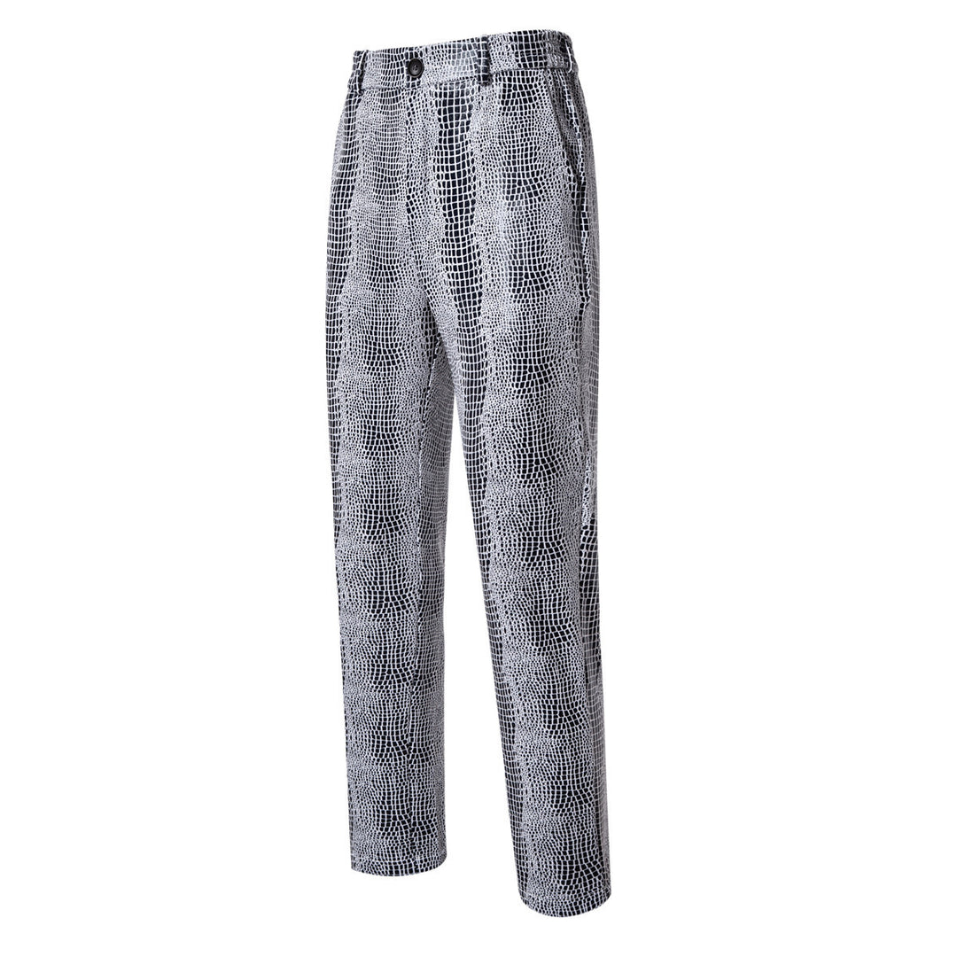 Herren Zweiteiliges Glamour-Anzugset mit metallischem Kroko-Effekt und schmaler Silhouette Drune
