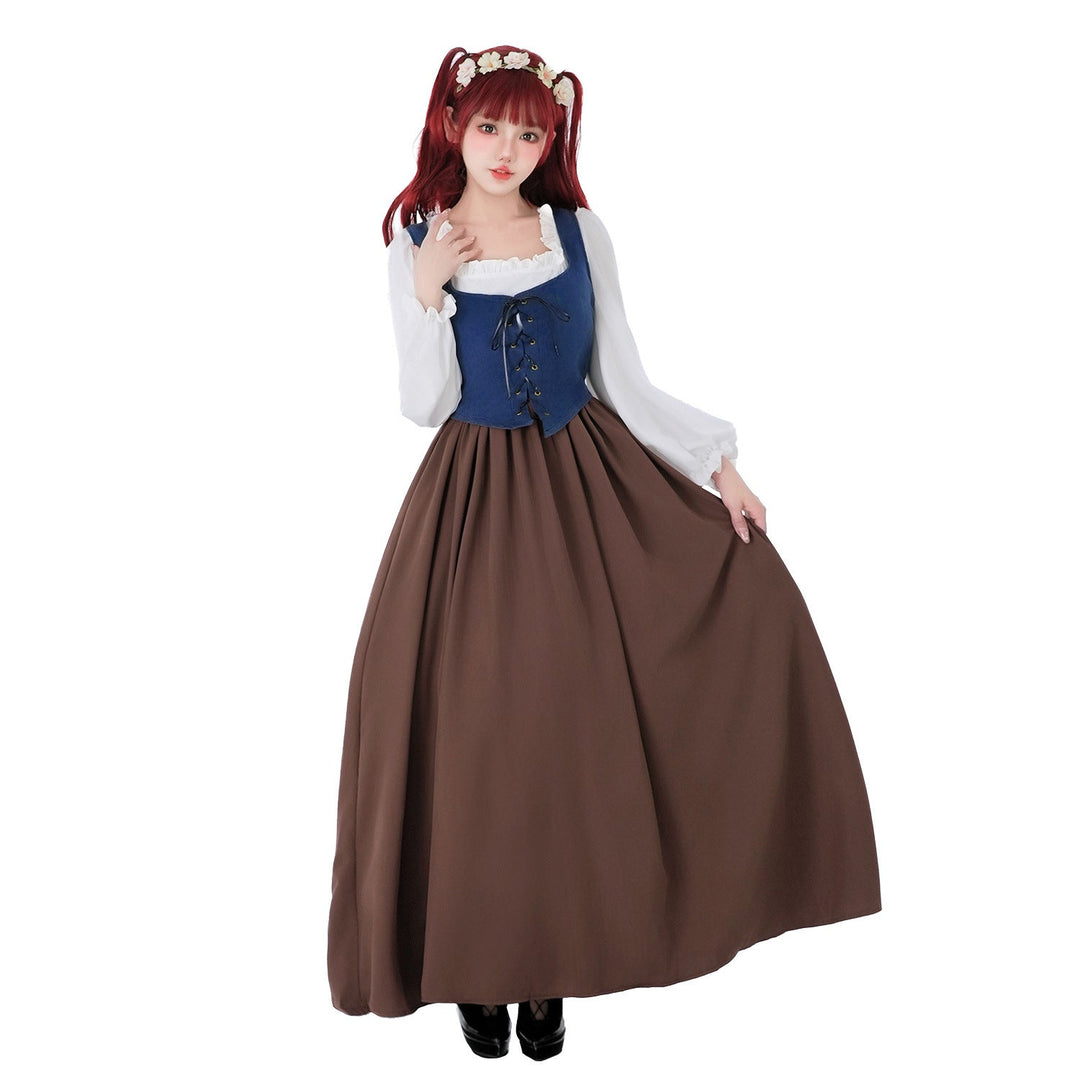 Damen Historisches Trachtenkleid mit stilvollem Korsett und fließendem Rock Drune