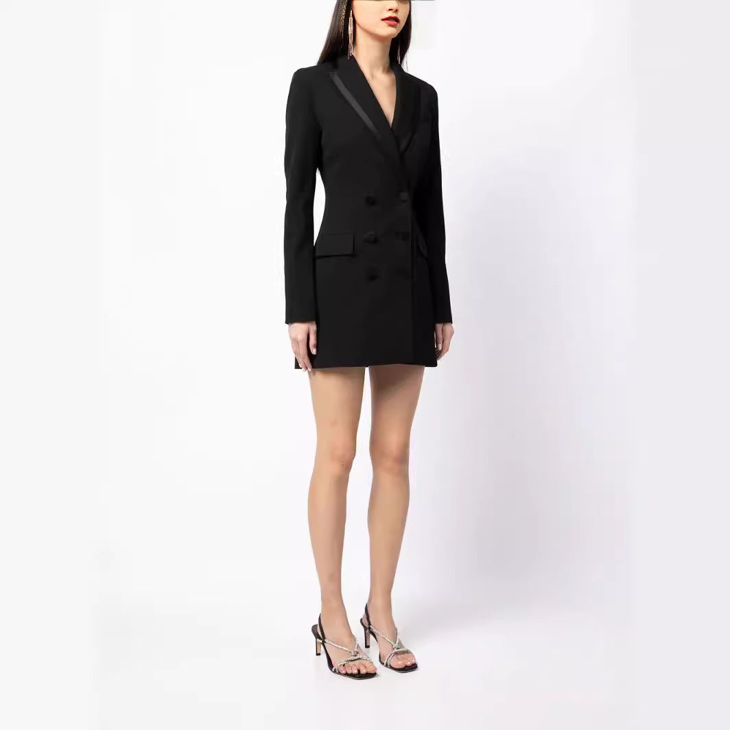 Damen Kurz‑Blazerkleid im Doppelreiher mit taillierter Passform Drune