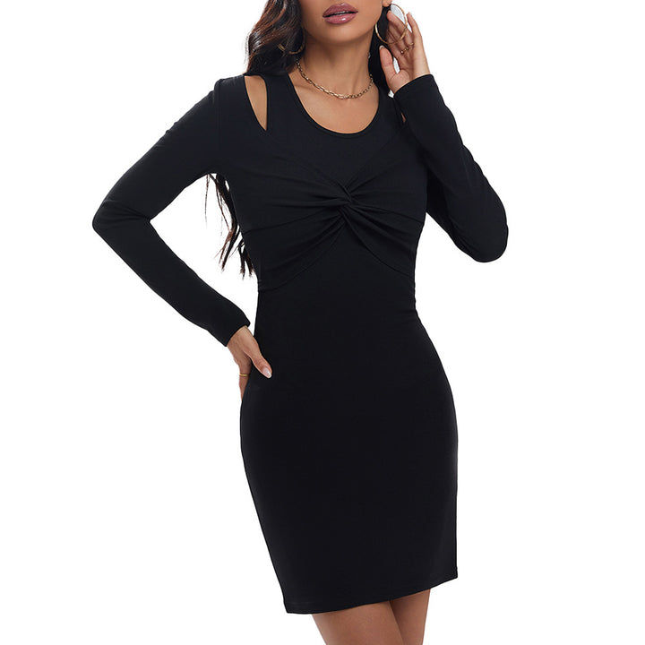 Damen figurbetontes Kleid mit modernen Cut-Out-Ausschnitten und elegantem Drapier-Detail Drune