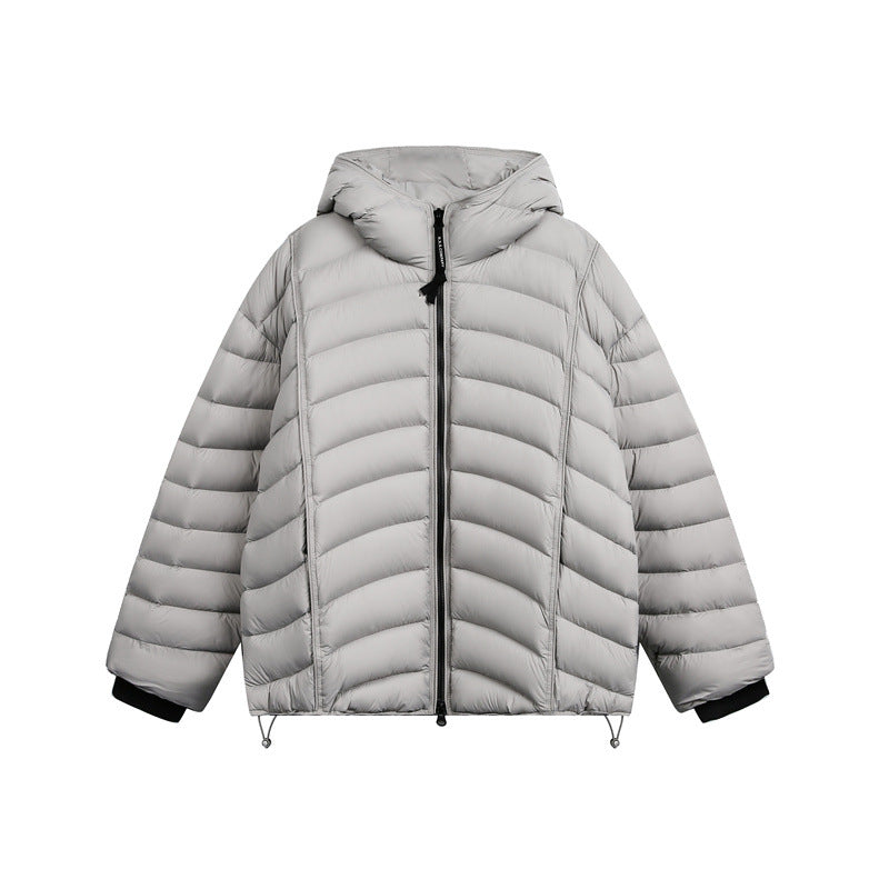 Damen Leichte Steppdaunenjacke mit Kapuze und verstellbarem Saum Drune