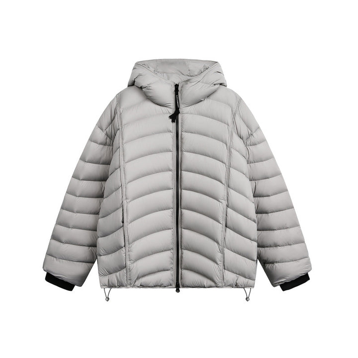 Damen Leichte Steppdaunenjacke mit Kapuze und verstellbarem Saum Drune