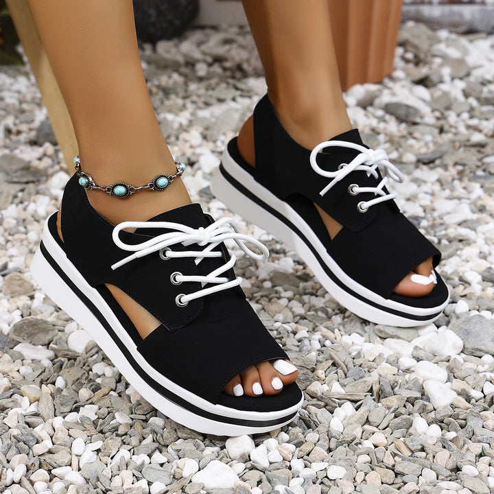 Damen Sportliche Sneaker-Sandalen mit offenem Zehenbereich und modischem Obermaterial Drune