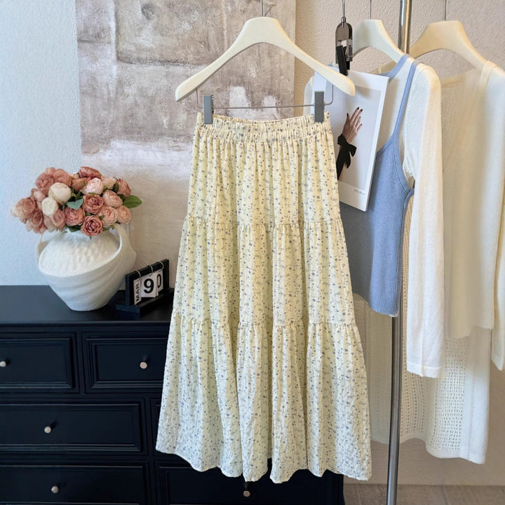 Damen Maxirock mit romantischem Blumenmuster und lässigem Design Drune