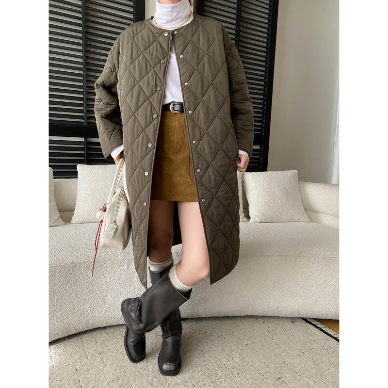Damen gesteppte Winterjacke mit praktischen Druckknöpfen Drune