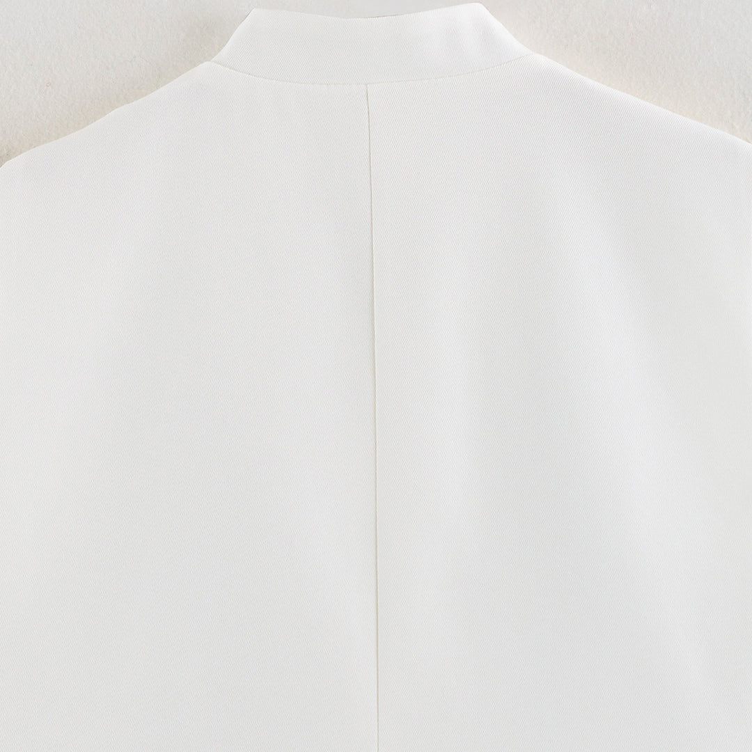 Damen Ärmellose Weste im Uniformstil mit Zierfroschverschlüssen und Stehkragen Drune