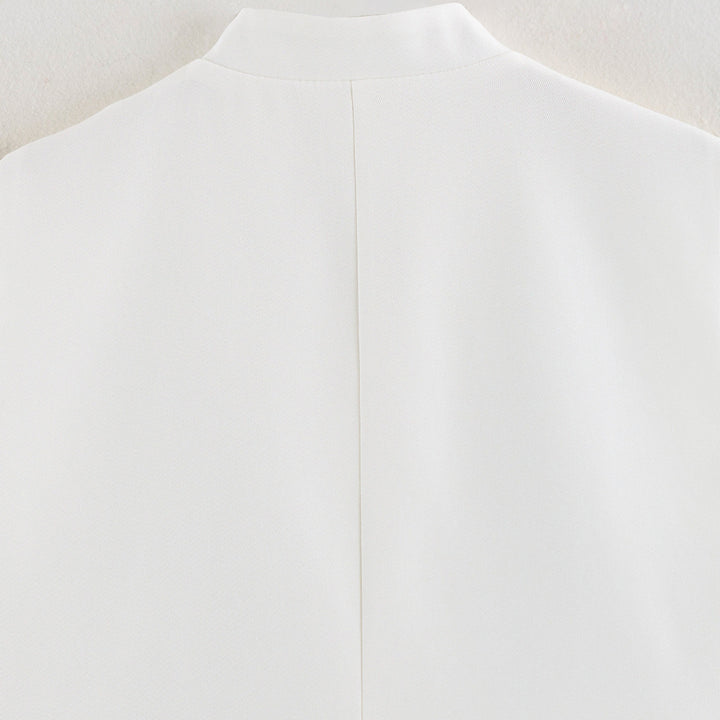 Damen Ärmellose Weste im Uniformstil mit Zierfroschverschlüssen und Stehkragen Drune