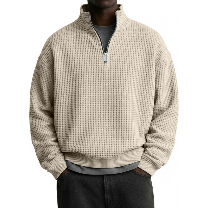 Herren Sportlicher Stehkragenpullover mit Reißverschluss Drune