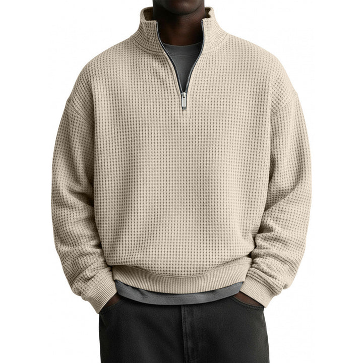 Herren Sportlicher Stehkragenpullover mit Reißverschluss Drune