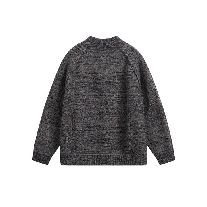 Unisex Strick‑Zipjacke mit Stehkragen, Raglanärmeln und gerippten Bündchen Drune