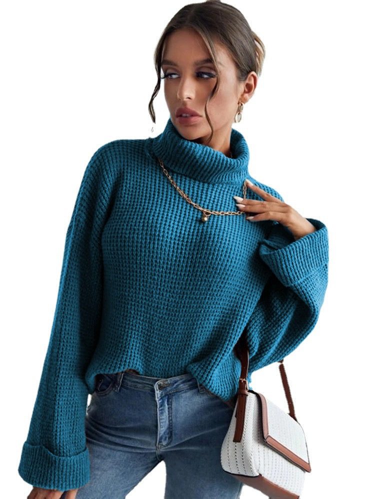 Damen Pullover mit hohem Kragen und strukturiertem Design Drune