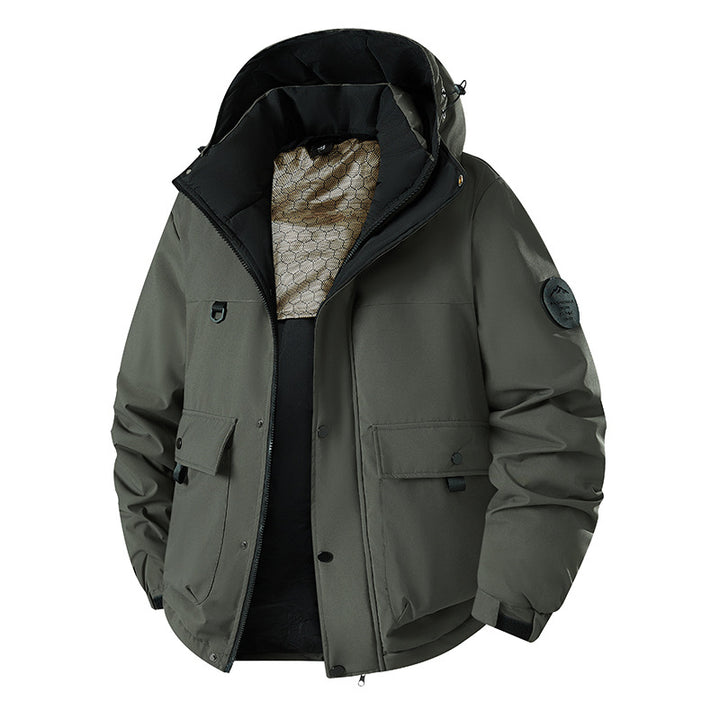 Herren Isolierter Urban-Parka mit Stehkragen und verdeckter Kapuze Drune