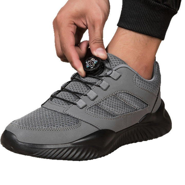 Herren Sportlicher Mesh-Oberflächen Sneaker mit Drehverschluss-Schnürsystem und stoßdämpfender Leichtsohle Drune