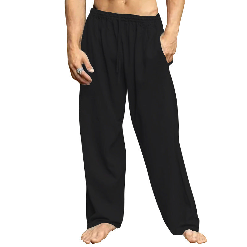 Herren nan Relaxhose mit weitem Bein elastischem Tunnelzugbund und seitlichen Eingrifftaschen Drune