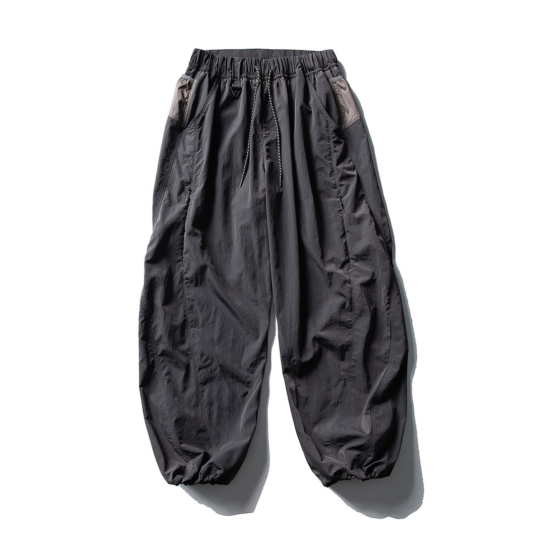 Herren Balloon-Silhouette Ripstop-Freizeit-Hose mit elastischem Tunnelzugbund, Zip-Taschen und D-Ring Drune