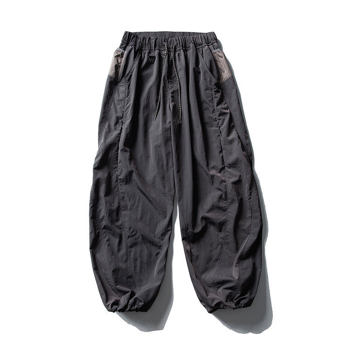 Herren Balloon-Silhouette Ripstop-Freizeit-Hose mit elastischem Tunnelzugbund, Zip-Taschen und D-Ring Drune
