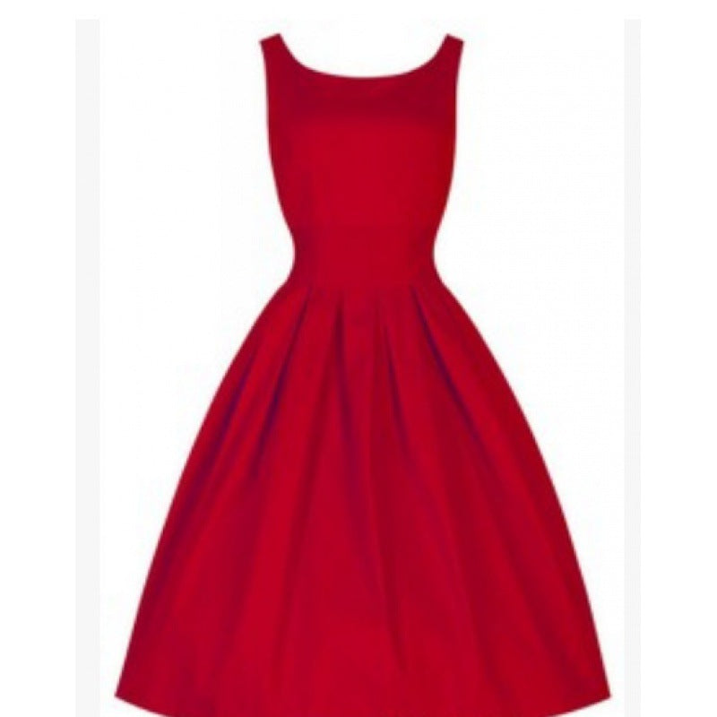 Damen klassisches Cocktailkleid mit taillierter Silhouette und schwingendem Rock Drune