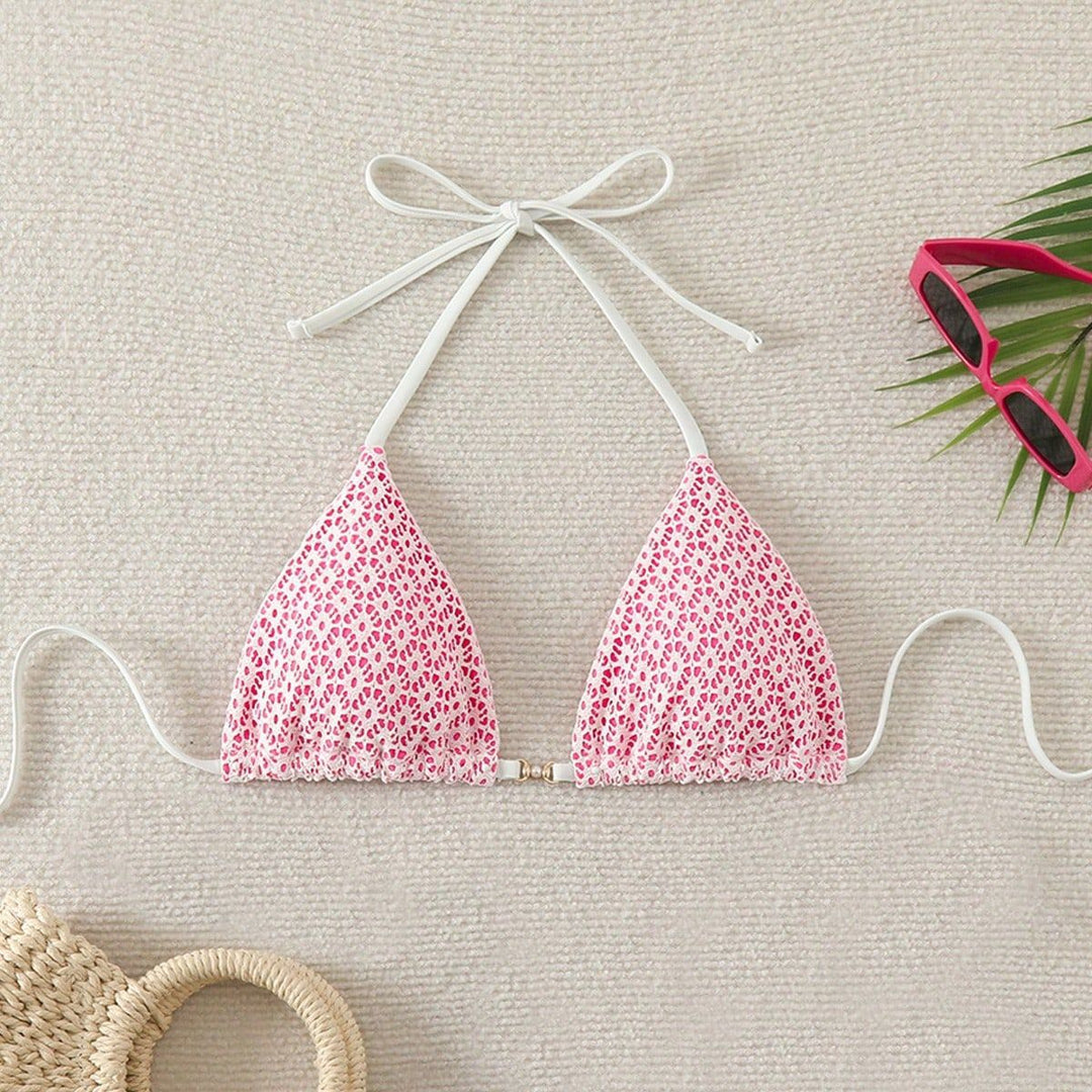Damen Bikinihose mit seitlichen Bindebändern und floralem Muster Drune