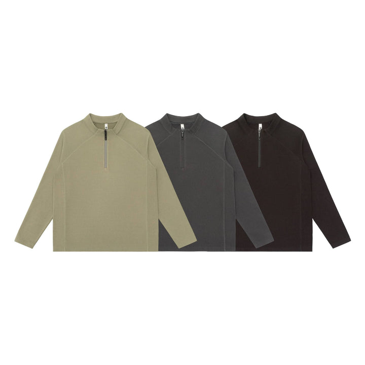 Unisex Halbzip-Sweatshirt mit Troyerkragen und Raglannähten Drune