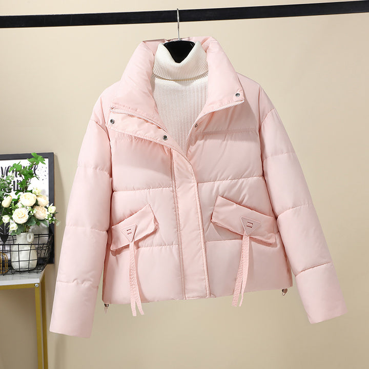 Damen Kurzgeknöpfte Steppjacke mit hohem Kragen und seitlichen Taschen Drune