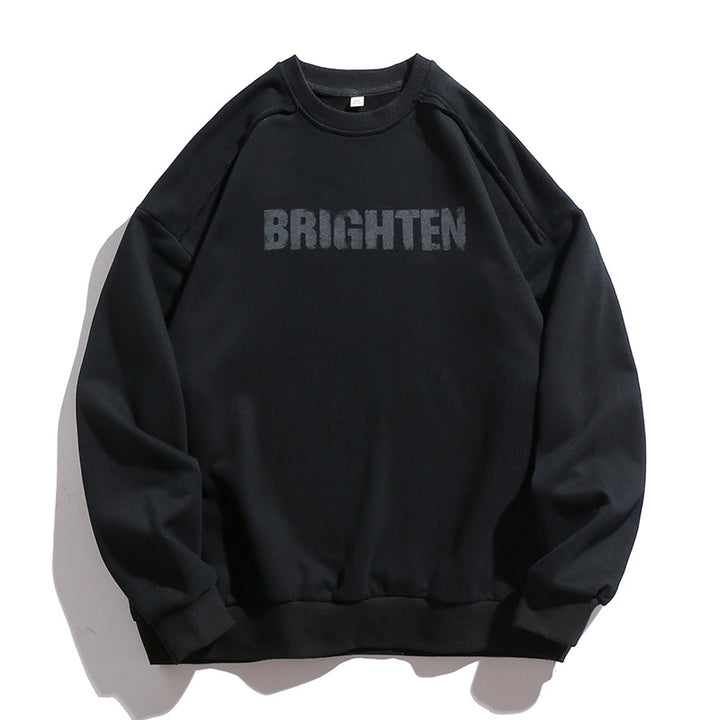 Unisex Oversize‑Sweatshirt mit Distressed‑Raglan, Statement‑Print und geripptem Saum Drune