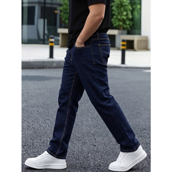 Herren Bequeme Regular Fit Jeans Drune