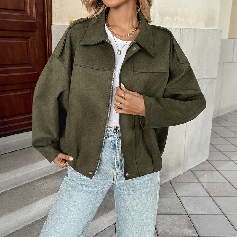 Damen Trendige Overshirt Jacke Drune
