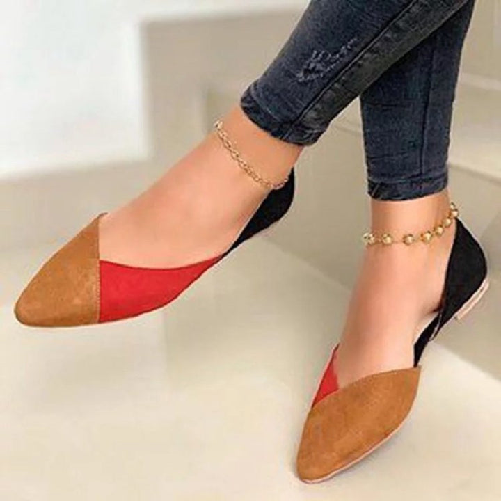 Damen Ballerinas im modernen Farbblockdesign Drune
