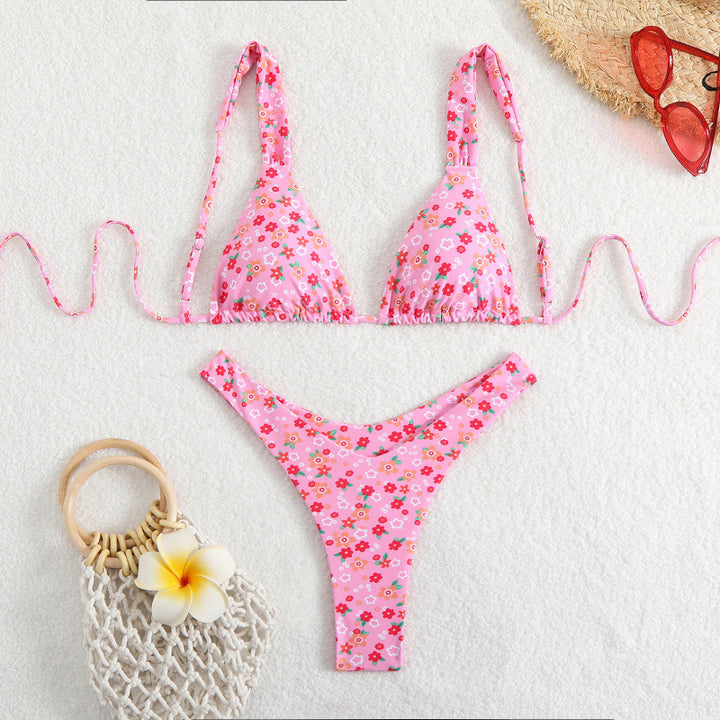 Damen Triangelbikini mit verstellbaren Trägern und hohem Beinausschnitt Drune