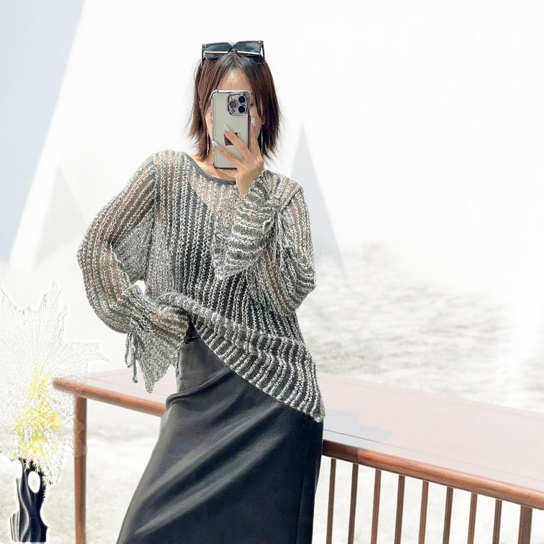 Damen Eleganter transparenter Pullover Drune