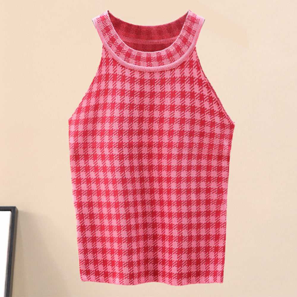 Damen Sportliches Tanktop mit schickem Karomuster Drune