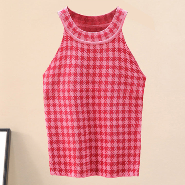 Damen Sportliches Tanktop mit schickem Karomuster Drune