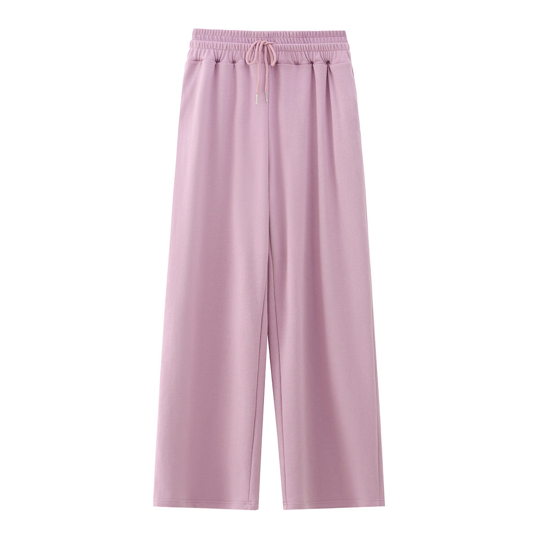 Damen Zweiteiliges Lounge-Set mit kurzem Reißverschluss-Hoodie und weitem High‑Waist-Jogginghose Drune