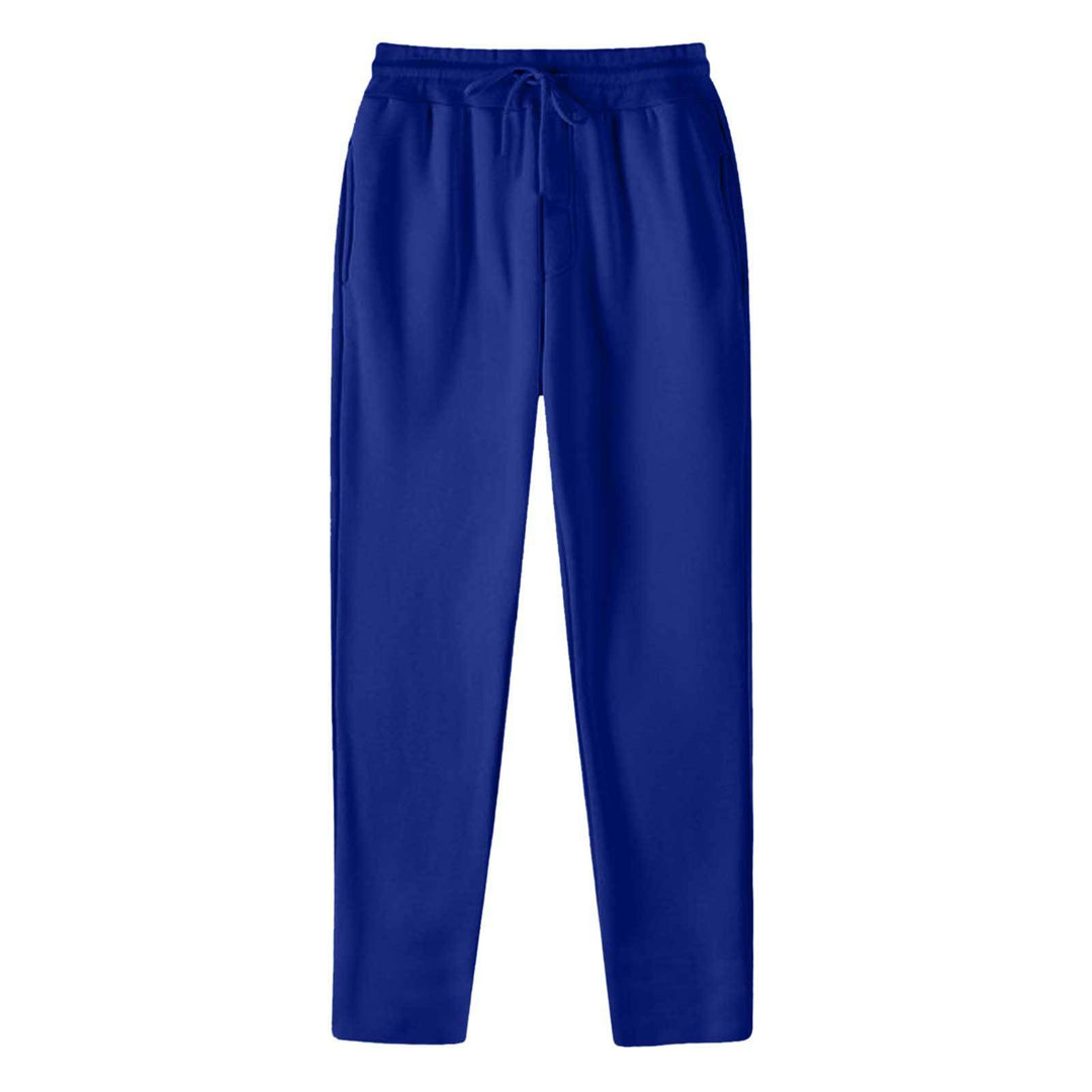 Herren nan geradlinige Sweatpants aus melierter Baumwollmischung mit elastischem Bund Kordelzug und Seitentaschen Drune