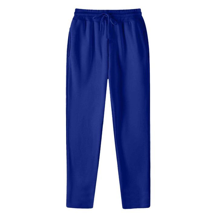 Herren nan geradlinige Sweatpants aus melierter Baumwollmischung mit elastischem Bund Kordelzug und Seitentaschen Drune