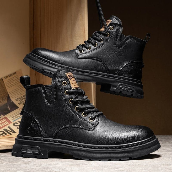 Herren Robuste Leder Stiefel Drune