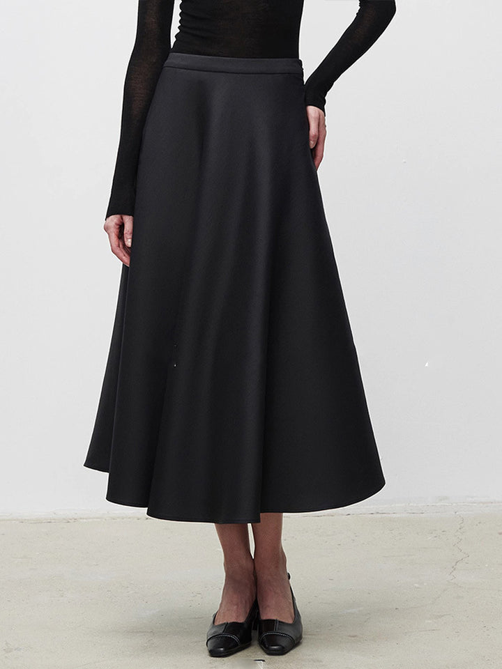 Damen eleganter Maxirock mit schwingendem Saum Drune