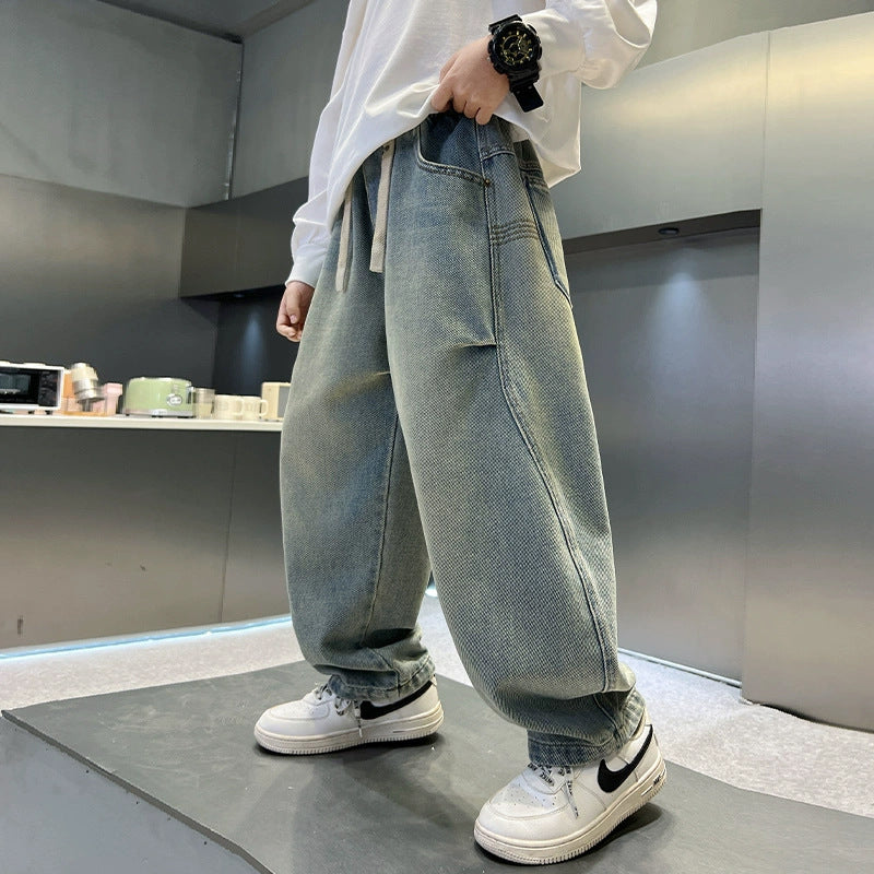 Unisex weite Baggy-Jeans mit einzigartigen Applikationen Drune