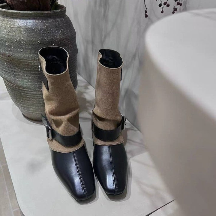 Damen Elegante Stiefeletten mit modischem Riemendesign Drune
