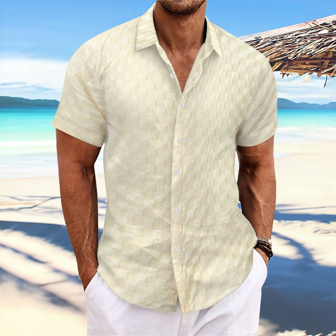 Herren Kurzarmhemd mit strukturiertem Design und atmungsaktiven Eigenschaften Drune