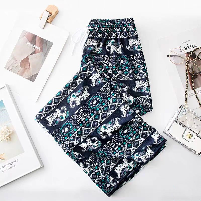 Damen Haremshose mit buntem Elefantenmuster Drune