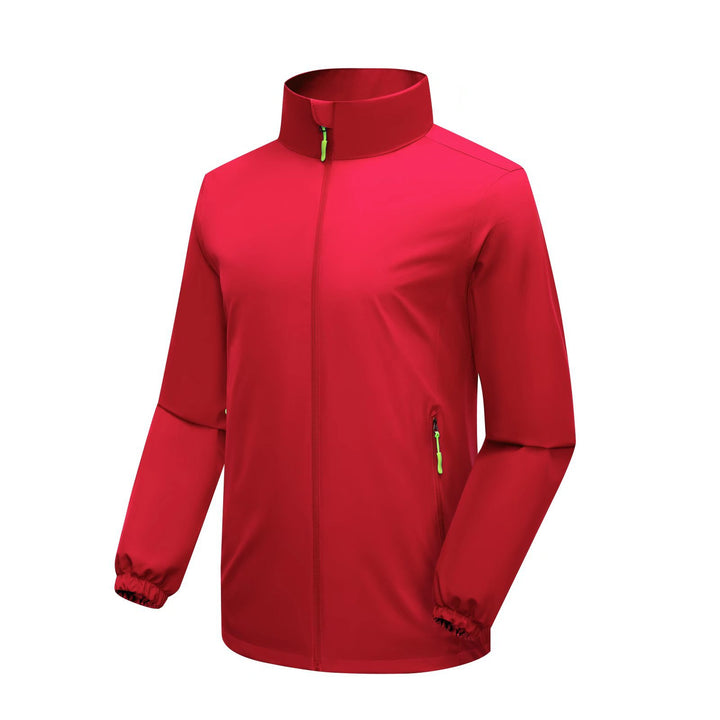 Herren Winddichte Softshelljacke mit hohem Stehkragen und Reißverschlusstaschen Drune