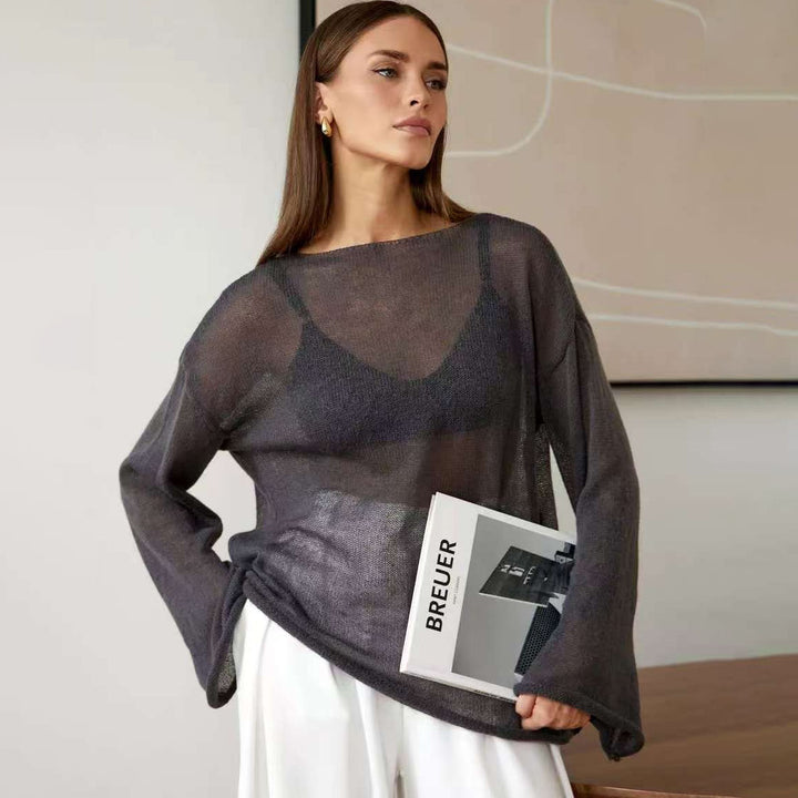Damen luftiger Oversized-Strickpullover mit weitem Schnitt Drune