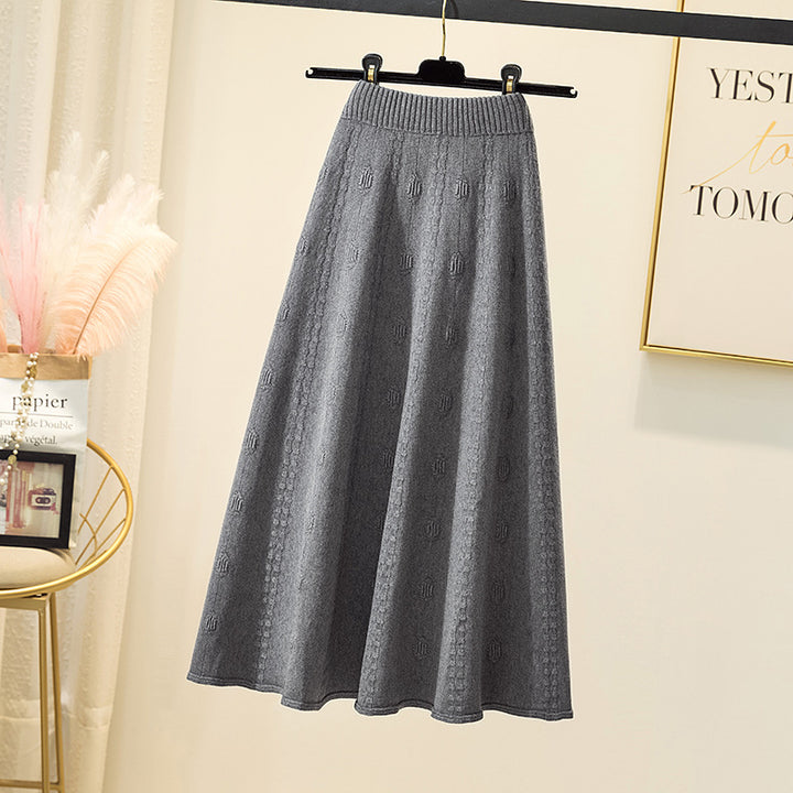 Damen Eleganter, luftiger Maxirock mit Rippstruktur Drune