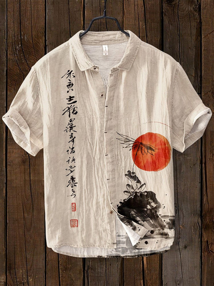 Drune | Japanisches Hemd Aus Leinenmix