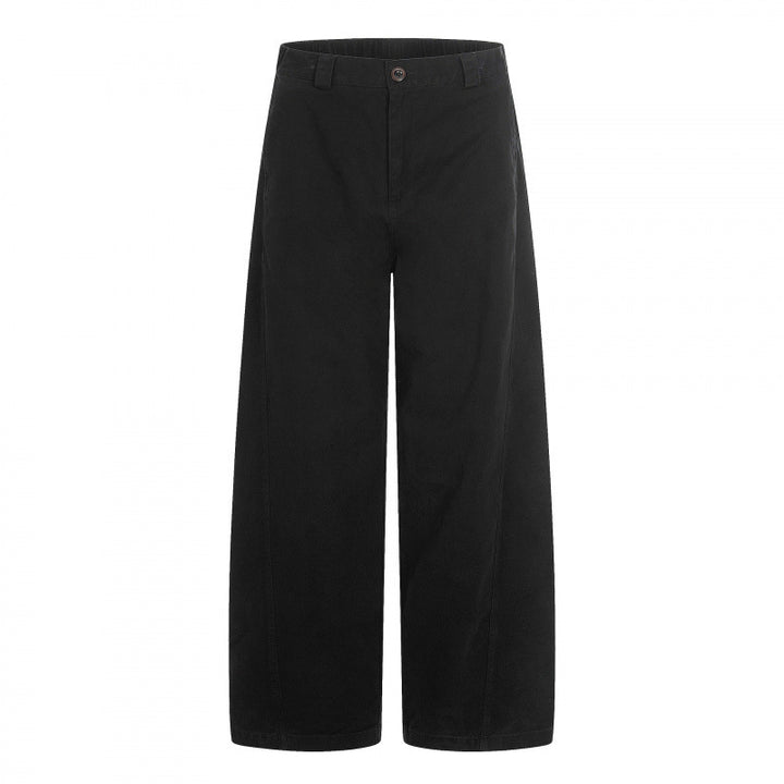 Damen Weite Cropped-Hose mit hoher Taille und geradem Bein Drune